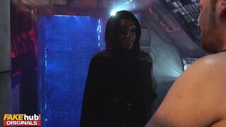 Space Taxi Fit Ebony Babe with Big Tits Fucked before Creampie