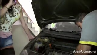 Sexy Brazilian Shemale in Stockings Creampied