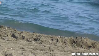 Hot Bikini Teens Beach Voyeur Bikini Spy Close-Up 4K UHD Video 27