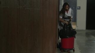 School maid with big tits gets fucked in the shower