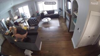 Caught Blonde Maid on Nest Cam Playing