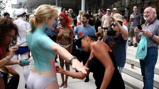 Nude Models - Body Painting in City Hall - 12 image