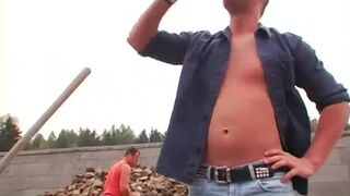 Blonde in Leather gets Fucked and Pissed On.