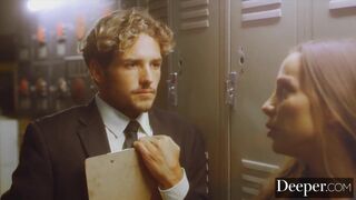 Deeper. Abigail Mac Fucks her Young Employee in the Bathroom