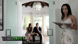 BadMILFS - Huge Cock Stepson Fucks His Stepsister And Busty Milf