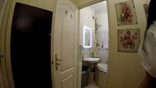 All Natural Big Tits Big Ass Hottest Brunette MILF Babe Fake Photoshoot Ends up with Cumming on Tits