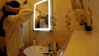 All Natural Big Tits Big Ass Hottest Brunette MILF Babe Fake Photoshoot Ends up with Cumming on Tits