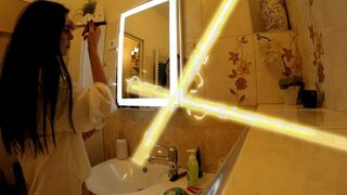 All Natural Big Tits Big Ass Hottest Brunette MILF Babe Fake Photoshoot Ends up with Cumming on Tits