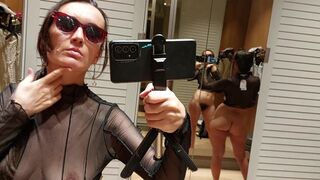 Milf hairy pussy, hairy ass, big tits, big nipples. Hot mom tries on clothes, pussy, big tits, big nipples.