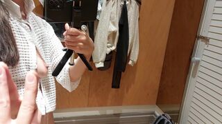 Sexy brunette with pussy trying on clothes. Hairy pussy, big hairy breasts, big nipples. Sexy mom massages ass. Hairy - 13 image