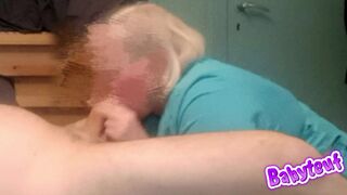 My wife sucks me, masturbates and swallows my cum in her green dress