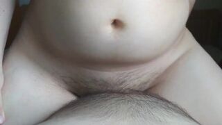 MILF with big boobs rides my cock and gets a huge creampie! - 4 image