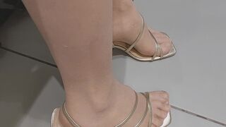 Sexy brunette tries on clothes in fitting room. I'm looking at a hairy mom, hairy pussy, big tits, big ass.