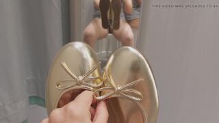 Sexy brunette tries on clothes in fitting room. I'm looking at a hairy mom, hairy pussy, big tits, big ass.