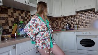 Fucking my friend's stepmom in the kitchen
