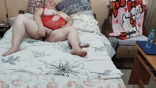 wife masturbation with big tits ,ass and big hairy cunt - 7 image