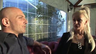 Sexy Horny Blonde MILF with Huge Tits Fucked and Cummed in Mouth by Italian Stud with Huge Cock - 4 image