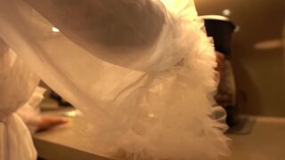 Masked thief breaks into the house of the incredible Mariana Martix and she offers him her big tits as a gift.