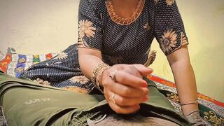 Indian Desi Aunty Playing with Neighbor's Big Dick Hot Sex Amateur Blowjob Clear Hindi Audio - 3 image