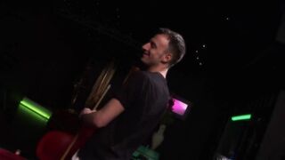 Mistress pours hot wax on sex slave hunk before she sucks him