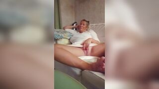 I jerk off to my stepmom who watches movies without panties