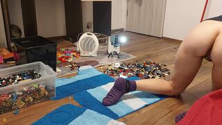 Sexy MILF, hairy pussy, big ass, vacuum cleaner in empty house. Latina with big hairy tits. Sexy brunette tries on tights, hairy