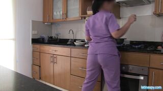 Step mom with huge round ass works as a maid and gets fucked by the boss