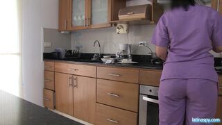 Step mom with huge round ass works as a maid and gets fucked by the boss