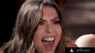 GIRLSWAY - Stacked Honey Abigail Mac Has Sex With Vampires Who Love Intensive Scissoring