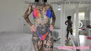 Sheer light Pink and Pink Micro Bikini try on Melody Radford