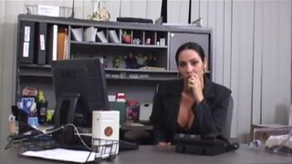 The secretary is in the mood for sex and seduces a boy with