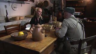 Soldier came back at home to fuck this hawt golden-haired housewife