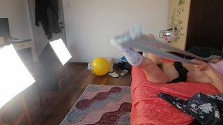 Amateur wife crazy dance in the house naked. Hot wife cuts off her clothes.