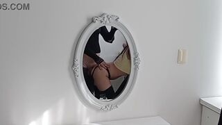 Big cock t,r,v fucks me with my thong on and barefoot, busty and big ass Latina brunette