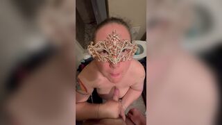 Late night blowjob in the bathroom by big tit Daisy MILF