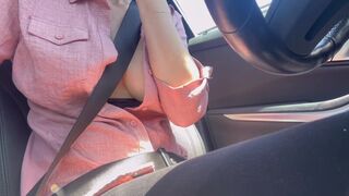 Italian Big Tits Milf Artemisia Love Car ride flashing big boobs