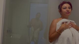 Letzy Lizz and Andres Acosta get kinky in a steamy behind-the-scenes shower session