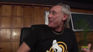 Watch Paige Ashley & her long-haired buddy share a stunning blonde in the office - MILF group sex frenzy!