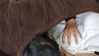 Freedeellb & Freedeellx take turns sharing bed with stepson & getting their tight pussies pounded