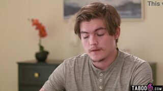 Tyler Cruise's massive latina tits distract young stud while Little Puck teaches him how to handle her massive boobs