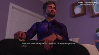 Cheating Wife with Huge Tits Gives Titjob, Blows and Takes Creampie in front of Cuckold Hubby