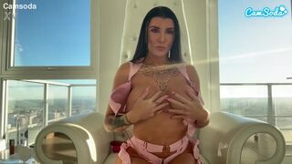 Watch Romi Rain's huge knockers bounce as she masturbates her wet pussy to a real orgasm