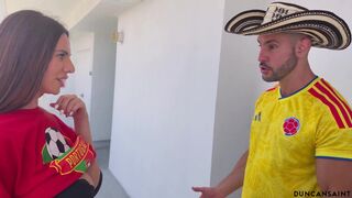 Duncan Saint & Raissa Bellini's steamy soccer game turns into a wild threesome with big cocks and fake tits - 2 image