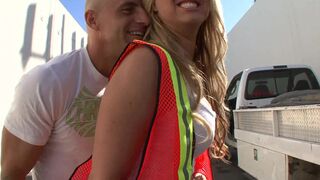 Cayden Moore's shaved pussy gets licked & pounded by Derrick Pierce's massive cock in lingerie - 3 image