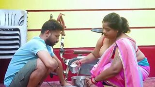 Mampi, the Indian MILF with massive natural tits, gets pounded hard and deep with deep throat action - 4 image