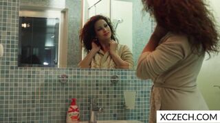Watch this tattooed MILF get soaking wet in the shower with her huge tits bouncing - 2 image
