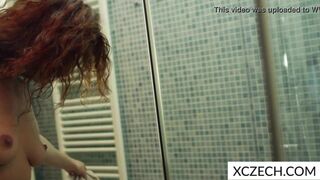 Watch this tattooed MILF get soaking wet in the shower with her huge tits bouncing - 7 image