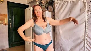 Curvy MILF flaunts her massive natural tits in sexy lingerie solo - 10 image