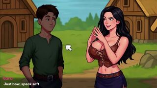 Busty MILF in anime game with big tits and games of cock-sucking - 4 image