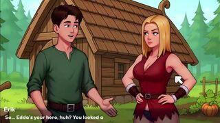 Busty MILF in anime game with big tits and games of cock-sucking - 6 image